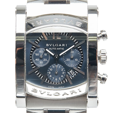 ブルガリ アショーマ 腕時計 AA44SCH 自動巻き ネイビー文字盤 ステンレススチール メンズ BVLGARI 【中古】