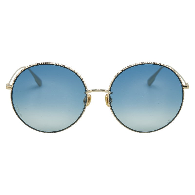 ディオール ラウンド サングラス ゴールド ブルー メッキ プラスチック レディース Dior 【中古】