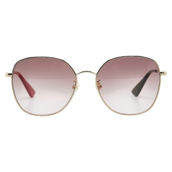 グッチ インターロッキングG ビー 蜂 サングラス GG0415SK ブラウン メッキ プラスチック レディース GUCCI 【中古】