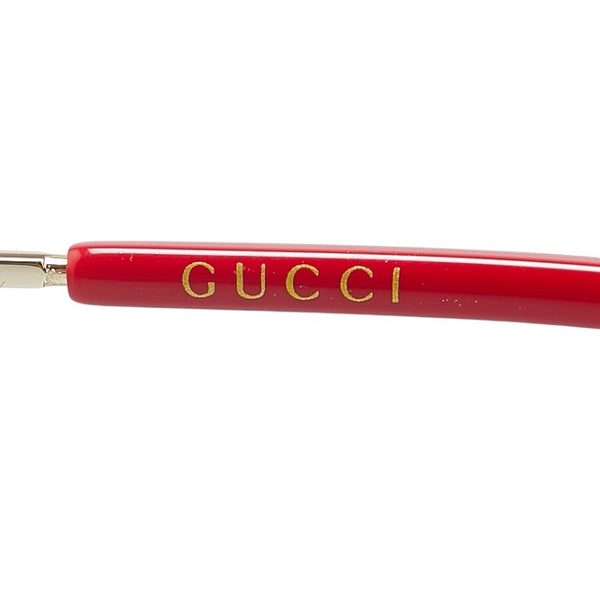 グッチ インターロッキングG ビー 蜂 サングラス GG0415SK ブラウン メッキ プラスチック レディース GUCCI 【中古】