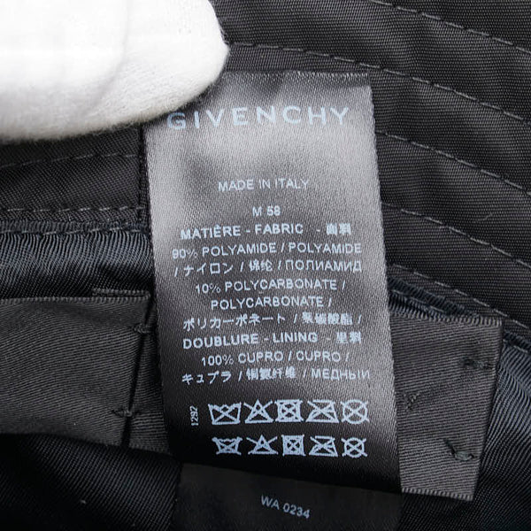 ジバンシー ブランドロゴ バケットハット サイズ:58 ブラック ナイロン メンズ Givenchy 【中古】