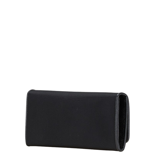 プラダ 三角ロゴプレート 長財布 1MH132 ブラック ナイロン レザー レディース PRADA 【中古】