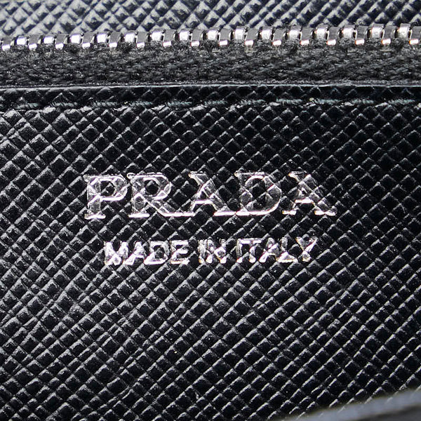 プラダ 三角ロゴプレート 長財布 1MH132 ブラック ナイロン レザー レディース PRADA 【中古】