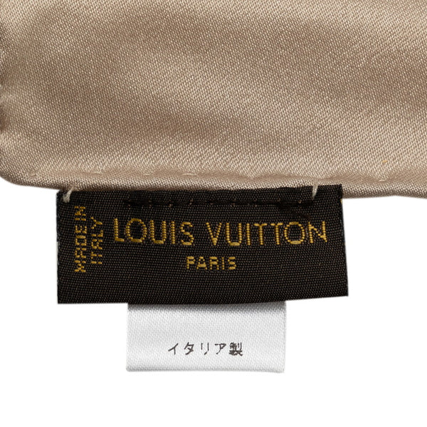 ルイ ヴィトン モノグラム スカーフ ストール ベージュ グレー シルク レディース LOUIS VUITTON 【中古】