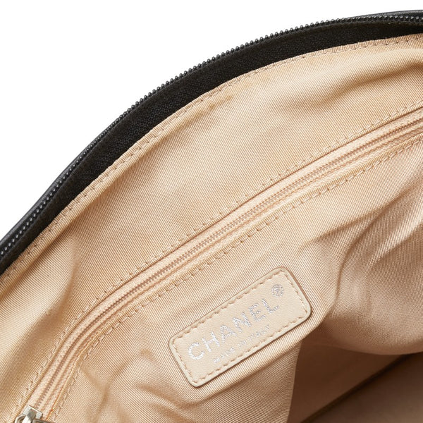 シャネル エンボスロゴ アンリミテッド ハンドバッグ ミニボストンバッグ ブラック レザー レディース CHANEL 【中古】
