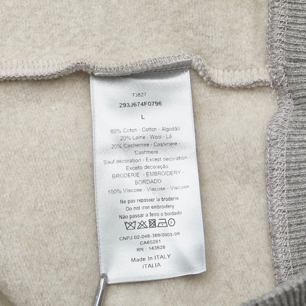 ディオール ×JACK KEROUAC スウェット サイズ：L 293J674F0796 グレー ブラック コットン ウール カシミヤ メンズ Dior 【中古】