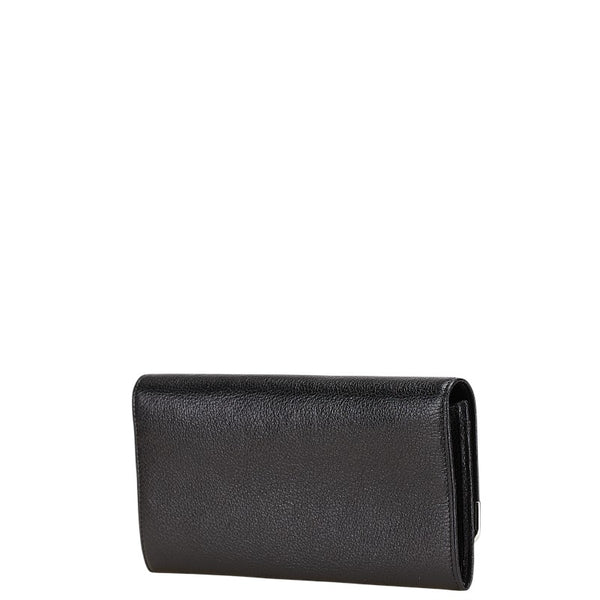 カルティエ マルチェロ 長財布 ブラック レザー メタル レディース CARTIER 【中古】