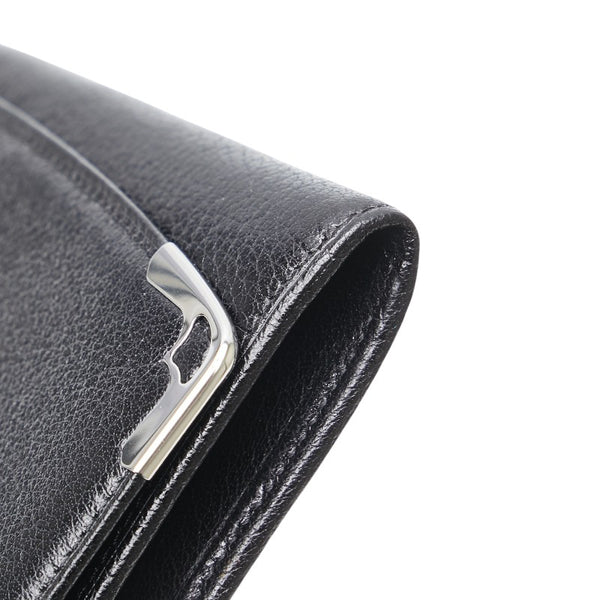 カルティエ マルチェロ 長財布 ブラック レザー メタル レディース CARTIER 【中古】