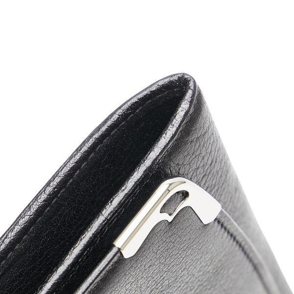 カルティエ マルチェロ 長財布 ブラック レザー メタル レディース CARTIER 【中古】