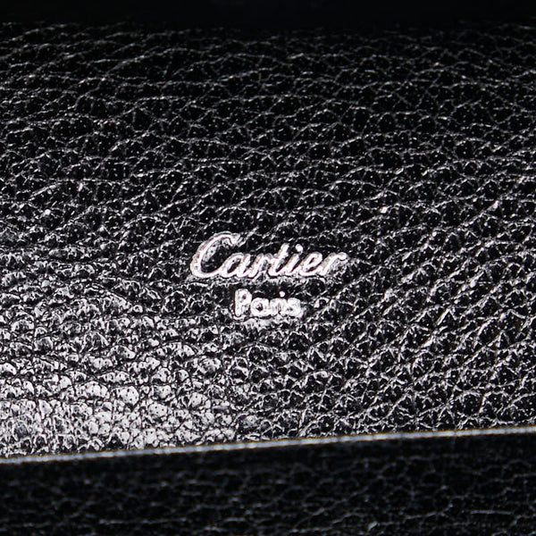 カルティエ マルチェロ 長財布 ブラック レザー メタル レディース CARTIER 【中古】