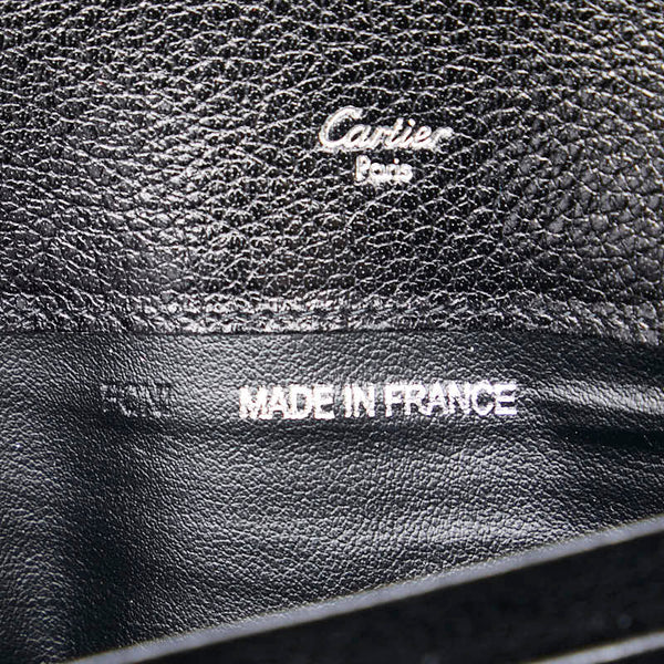 カルティエ マルチェロ 長財布 ブラック レザー メタル レディース CARTIER 【中古】