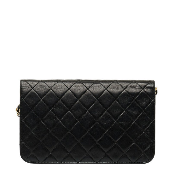 シャネル マトラッセ ココマーク プッシュロック チェーン ショルダーバッグ ブラック ラムスキン レディース CHANEL 【中古】