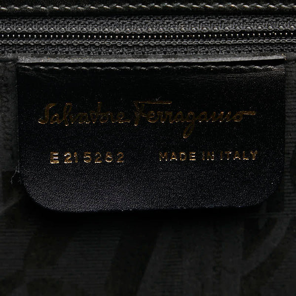 サルヴァトーレフェラガモ ガンチーニ ハンドバッグ ショルダーバッグ 2WAY ブラック レザー レディース Salvatore Ferragamo 【中古】