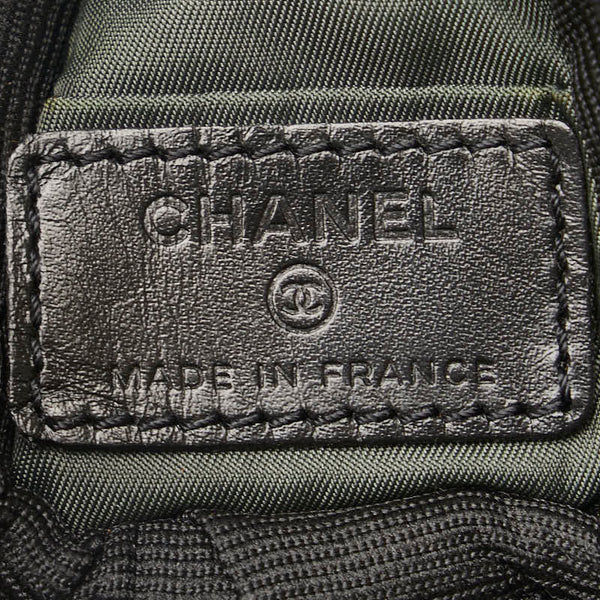 シャネル ココマーク スポーツライン  アームポーチ 小物入れ ブラック グリーン キャンバス ナイロン レディース CHANEL 【中古】