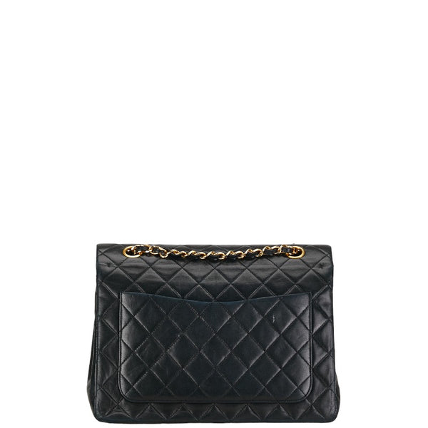 シャネル マトラッセ ダブルフラップ チェーン ショルダーバッグ ブラック ゴールド ラムスキン レディース CHANEL 【中古】