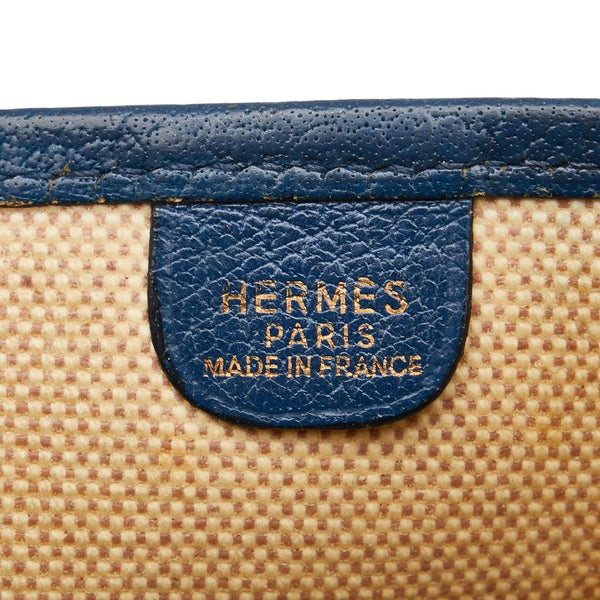 エルメス エブリンGM アン 斜め掛け ショルダーバッグ ナチュラル ネイビー トワルアッシュ ボックスカーフ レディース HERMES 【中古】