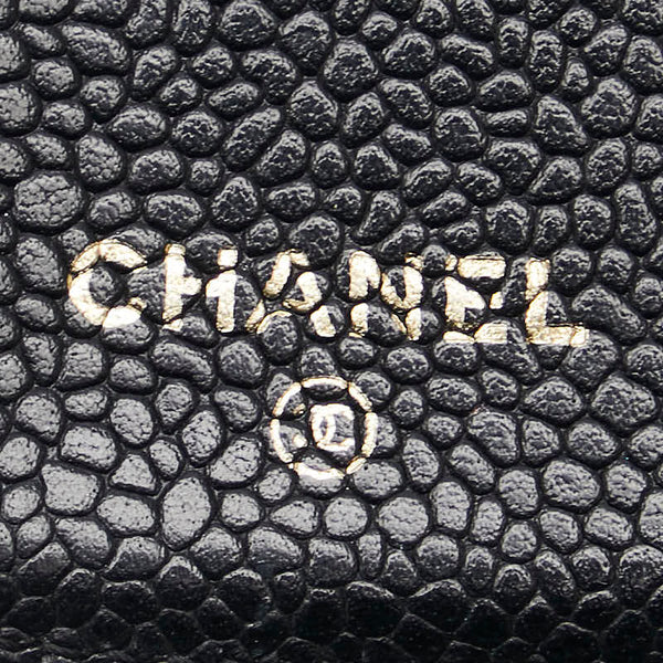 シャネル ココマーク 手帳カバー アジェンダ ブラック キャビアスキン レディース CHANEL 【中古】