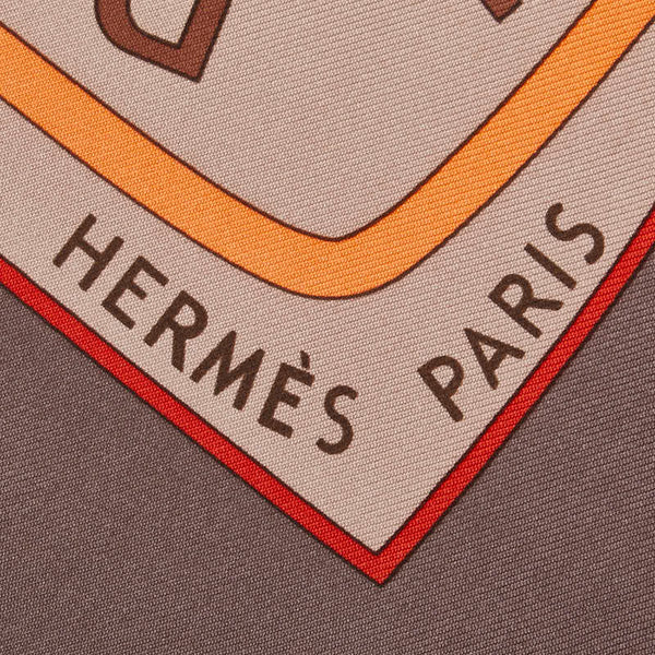 エルメス LES SOURCES DE LA VIE 生命の源 スカーフ ブラウン マルチカラー シルク レディース HERMES 【中古】