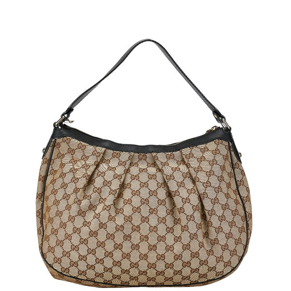 グッチ GGキャンバス ワンショルダーバッグ ハンドバッグ 232955 ベージュ ブラック レザー レディース GUCCI 【中古】