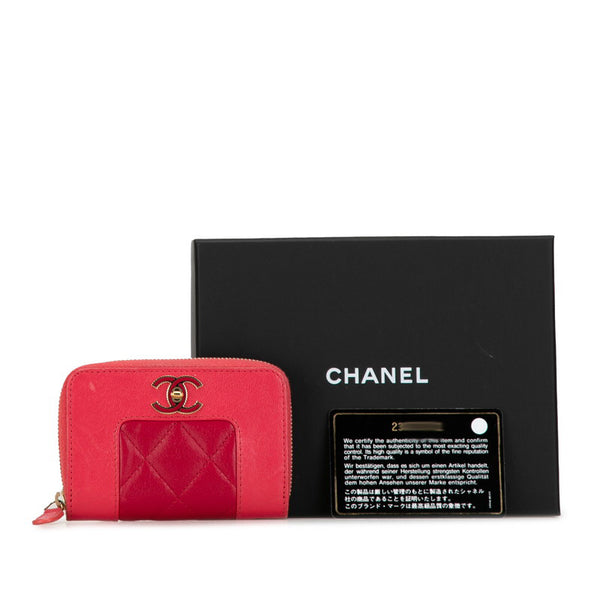 シャネル ココマーク コインケース 小銭入れ ピンク ゴールド レザー レディース CHANEL 【中古】