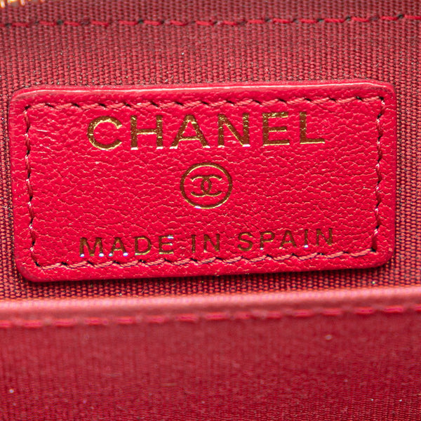 シャネル ココマーク コインケース 小銭入れ ピンク ゴールド レザー レディース CHANEL 【中古】