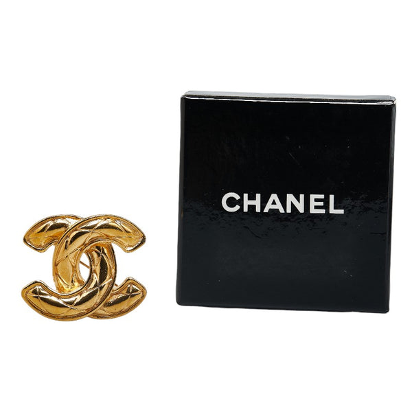 シャネル マトラッセ ココマーク ブローチ ゴールド メッキ レディース CHANEL 【中古】