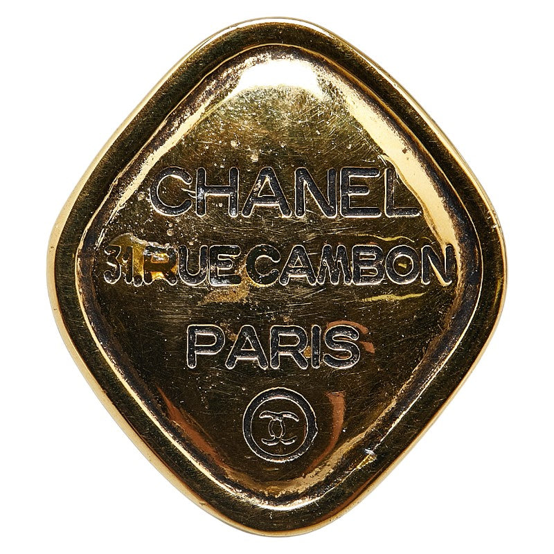 シャネル ひし形 31 RUE CAMBON カンボン ココマーク ブローチ ゴールド メッキ レディース CHANEL 【中古】