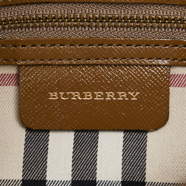 バーバリー ノバチェック ワンショルダーバッグ ハンドバッグ ブラウン レザー レディース BURBERRY 【中古】