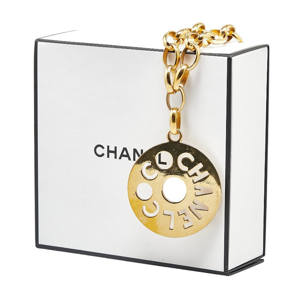 シャネル ロゴ チェーン ネックレス ゴールド メッキ レディース CHANEL 【中古】