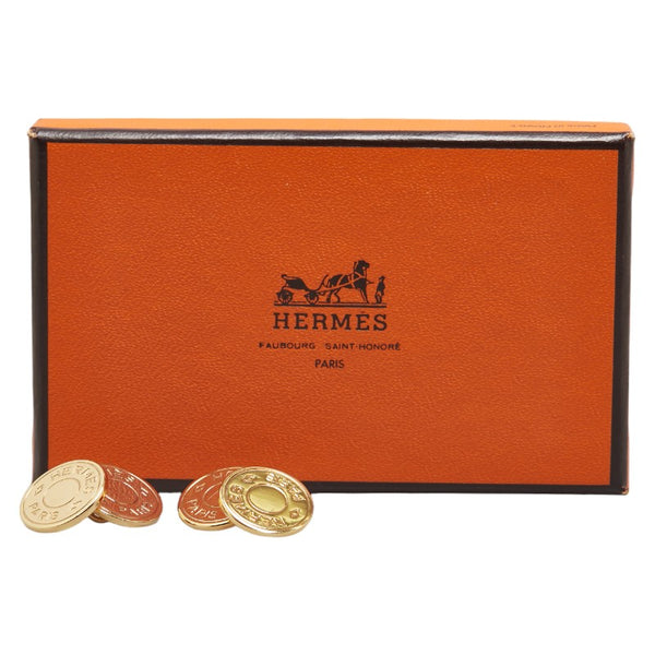 エルメス セリエ カフス カフリンクス ゴールド メッキ メンズ HERMES 【中古】