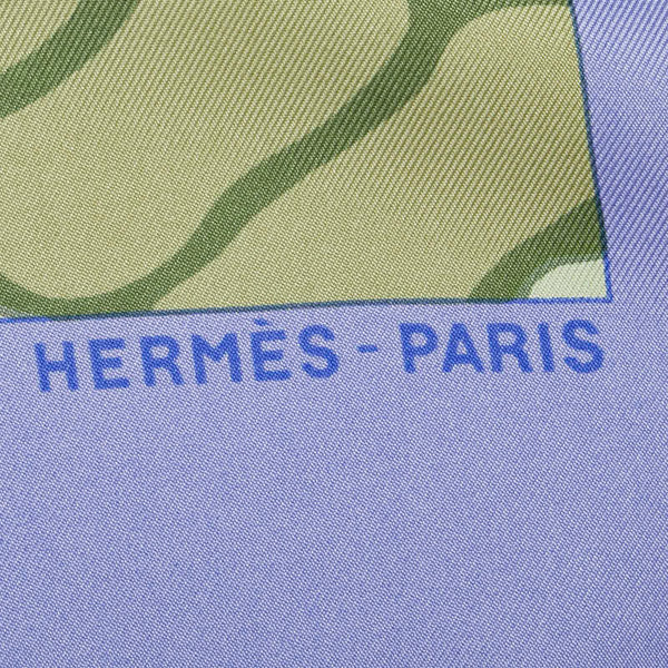 エルメス カレ90 Les Perroquets detail オウム スカーフ パープル マルチカラー シルク レディース HERMES 【中古】