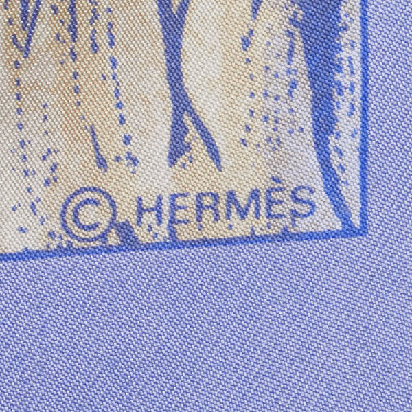 エルメス カレ90 Les Perroquets detail オウム スカーフ パープル マルチカラー シルク レディース HERMES 【中古】