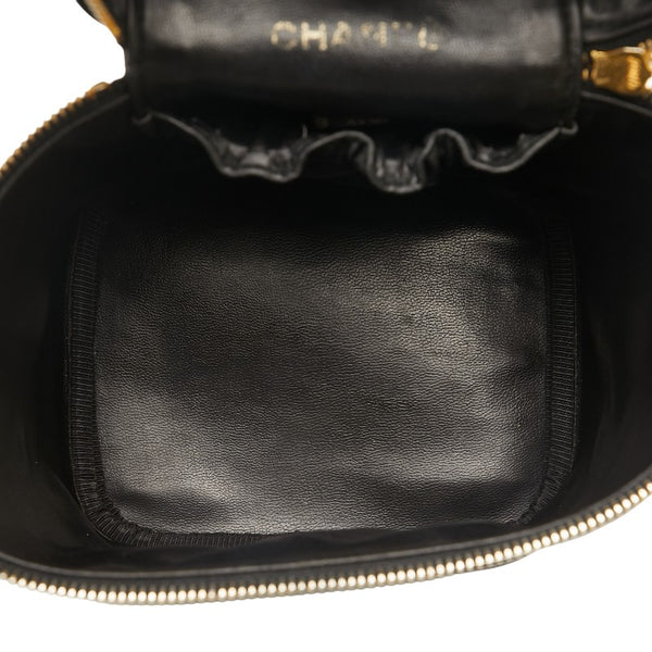 シャネル ココマーク ハンドバッグ バニティバッグ ブラック ゴールド キャビアスキン レディース CHANEL 【中古】