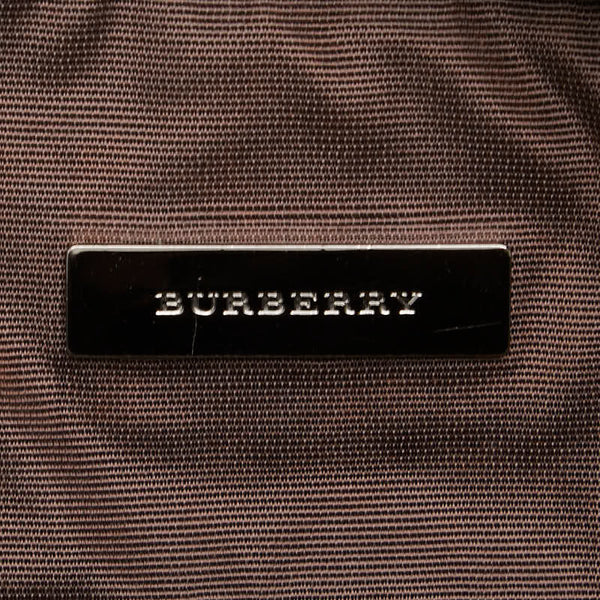 バーバリー ノバチェック ロゴ ハンドバッグ トートバッグ ベージュ ブラウン キャンバス レザー レディース BURBERRY 【中古】