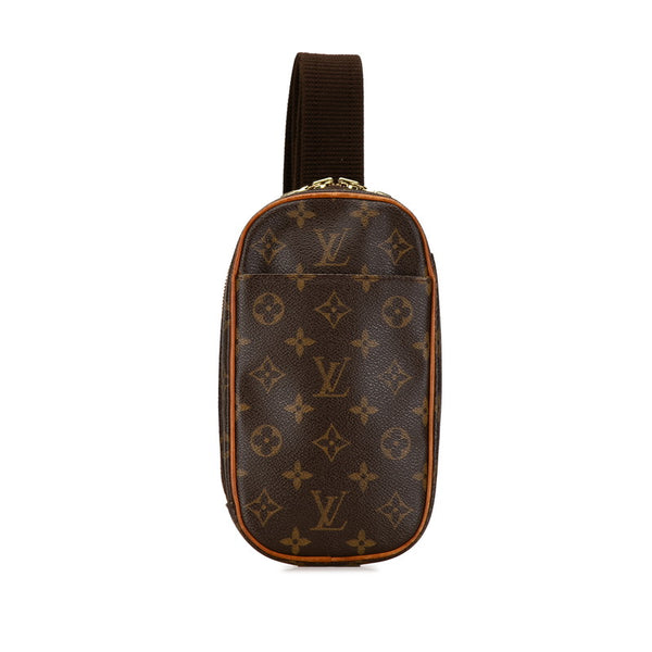 ルイ ヴィトン モノグラム ポシェットガンジュ ボディバッグ ウエストバッグ M51870 ブラウン PVC レザー メンズ LOUIS VUITTON 【中古】