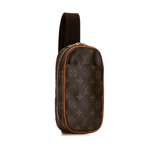 ルイ ヴィトン モノグラム ポシェットガンジュ ボディバッグ ウエストバッグ M51870 ブラウン PVC レザー メンズ LOUIS VUITTON 【中古】