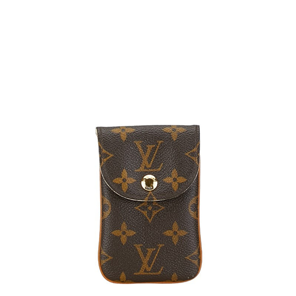 ルイ ヴィトン モノグラム エテュイテレフォンヌMM iPhoneケース 小物入れ M66546 ブラウン PVC レディース LOUIS VUITTON 【中古】