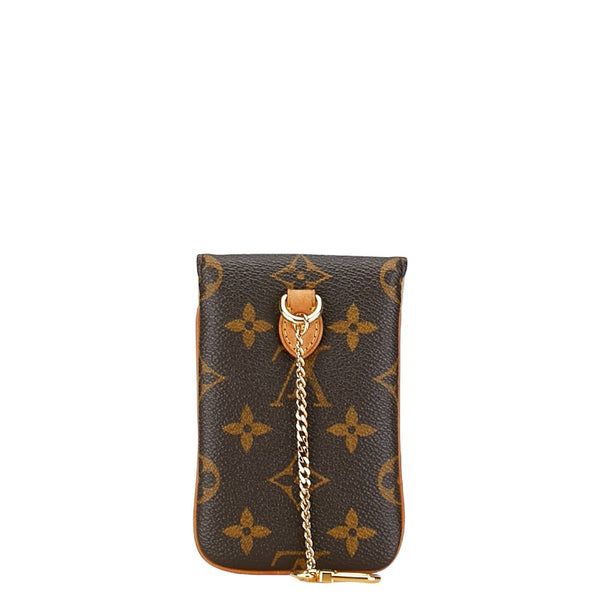 ルイ ヴィトン モノグラム エテュイテレフォンヌMM iPhoneケース 小物入れ M66546 ブラウン PVC レディース LOUIS VUITTON 【中古】