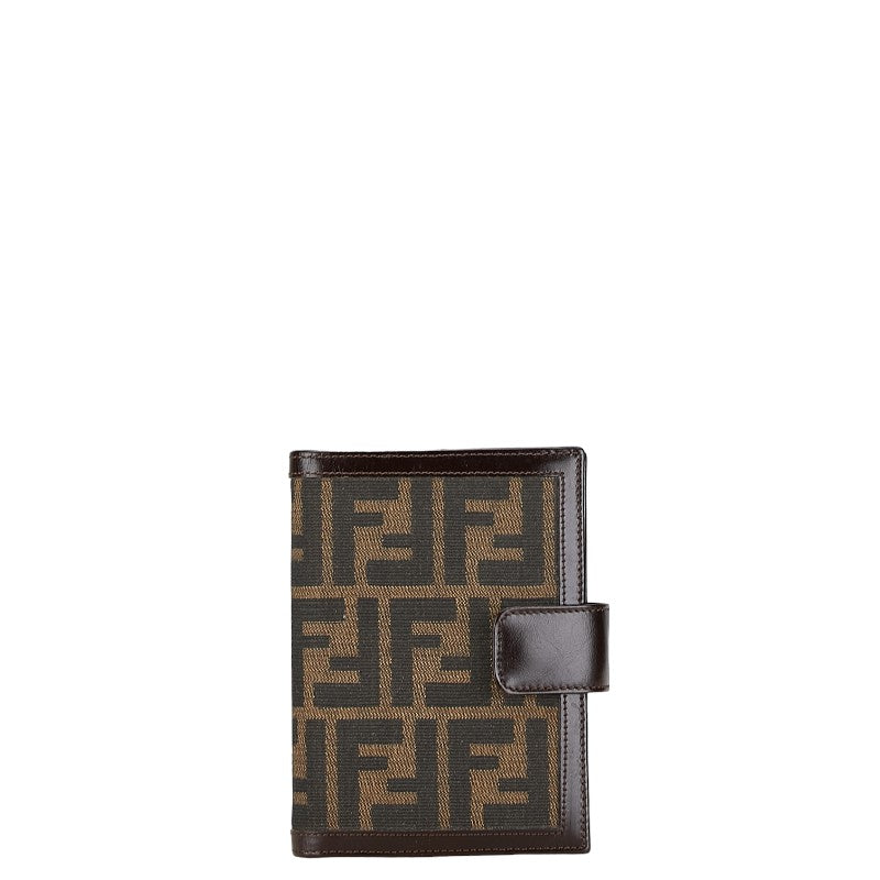 フェンディ ズッカ アジェンダPM 手帳 ブラウン キャンバス レザー レディース FENDI 【中古】