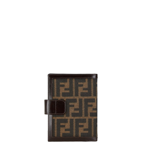 フェンディ ズッカ アジェンダPM 手帳 ブラウン キャンバス レザー レディース FENDI 【中古】