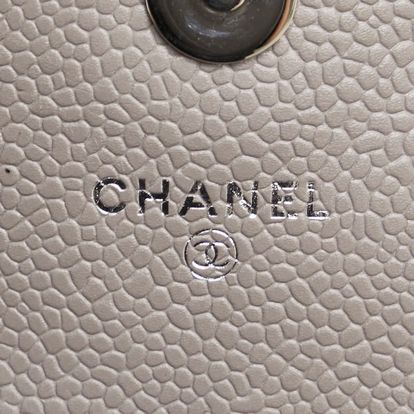 シャネル ココマーク ハーフムーン 斜め掛け ショルダーバッグ グレー シルバー レザー レディース CHANEL 【中古】