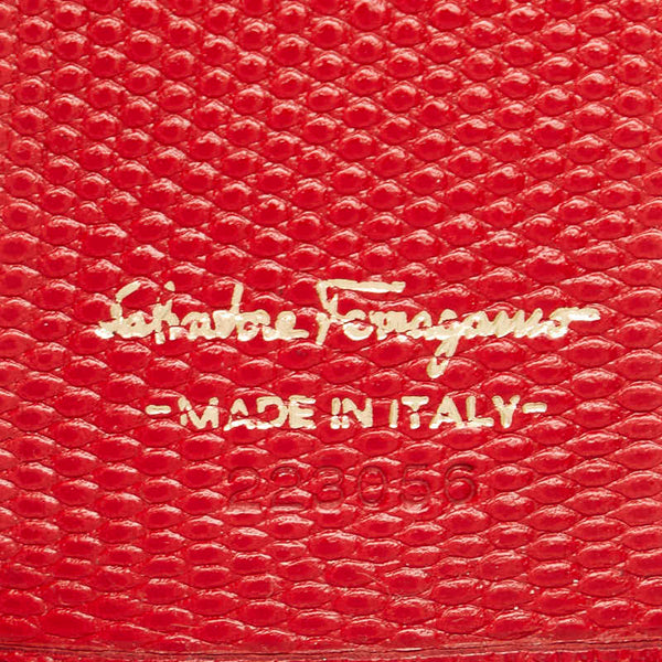 サルヴァトーレフェラガモ ヴァラリボン 6連 キーケース レッド レザー レディース Salvatore Ferragamo 【中古】