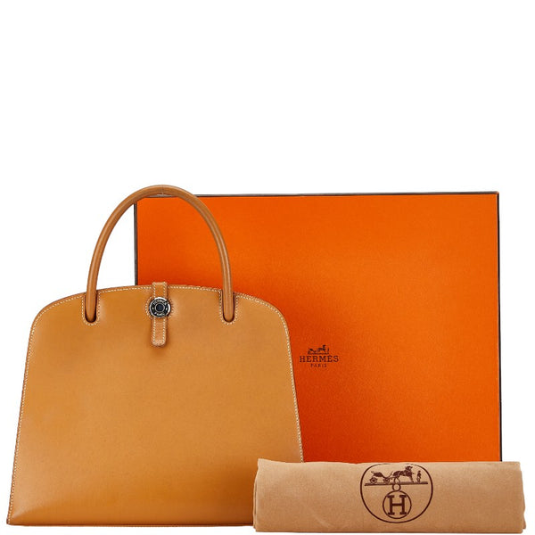 エルメス ダルヴィMM ハンドバッグ キャメル ボックスカーフ レディース HERMES 【中古】