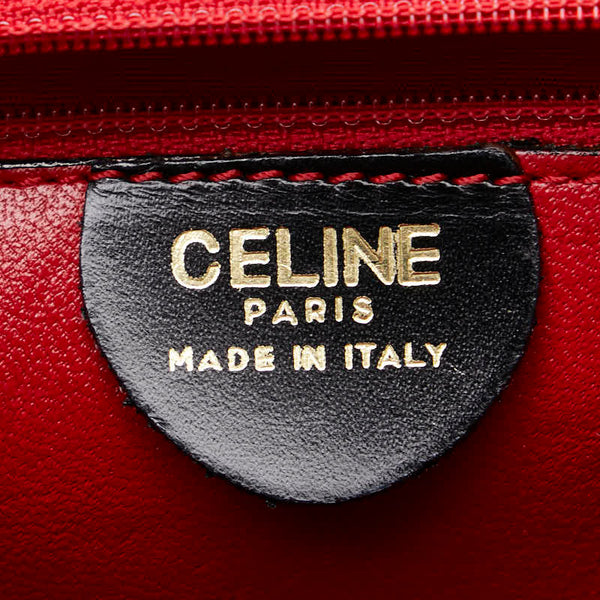 セリーヌ ダブルフラップ ハンドバッグ ブラック レザー レディース CELINE 【中古】