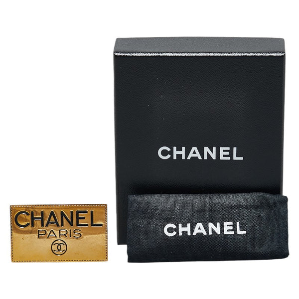 シャネル ロゴプレート ココマーク ブローチ ゴールド メッキ レディース CHANEL 【中古】