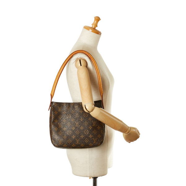 ルイ ヴィトン モノグラム ルーピングMM ショルダーバッグ ハンドバッグ M51146 ブラウン PVC レザー レディース LOUIS VUITTON 【中古】