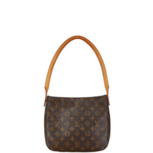 ルイ ヴィトン モノグラム ルーピングMM ショルダーバッグ ハンドバッグ M51146 ブラウン PVC レザー レディース LOUIS VUITTON 【中古】