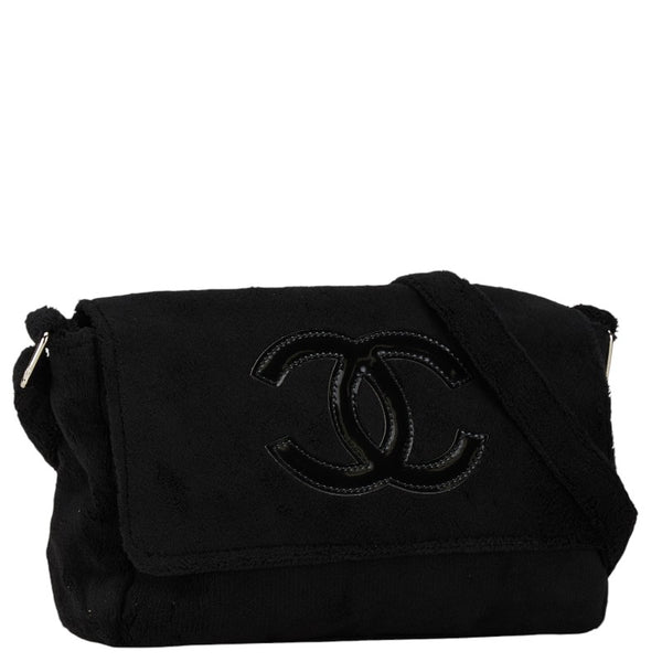 シャネル ノベルティ ココマーク 斜め掛け ショルダーバッグ ブラック パイル レディース CHANEL 【中古】