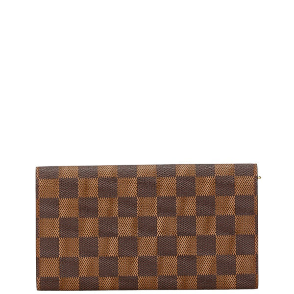 ルイ ヴィトン ダミエ ポルトフォイユ サラ 長財布 ロングウォレット N61734 ブラウン PVC レザー レディース LOUIS VUITTON 【中古】