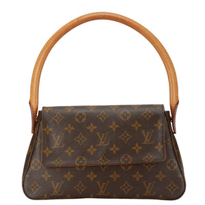 ルイ ヴィトン モノグラム ミニ ルーピング ショルダーバッグ M51147 ブラウン PVC レザー レディース LOUIS VUITTON 【中古】